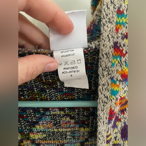 Northern Angel Multicolored Rainbow Cardigan Sweater Duster - Picture 4 of 7